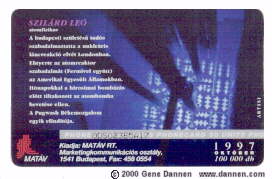 telephone card, back