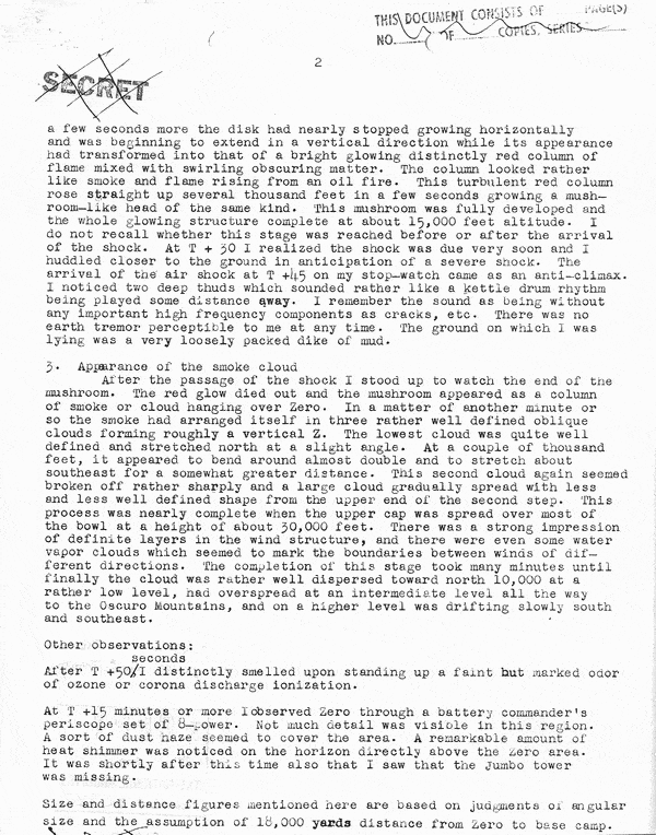 Trinity Test, July 16, 1945, Eyewitness Accounts - Philip Morrison, page 2